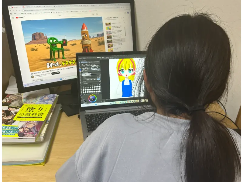 リビングに設置したパソコンブース